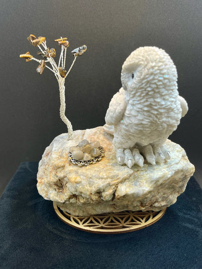 Arbre de vie Œil de Tigre, Quartz avec Hibou - AV-42 - Creations Natural Stone