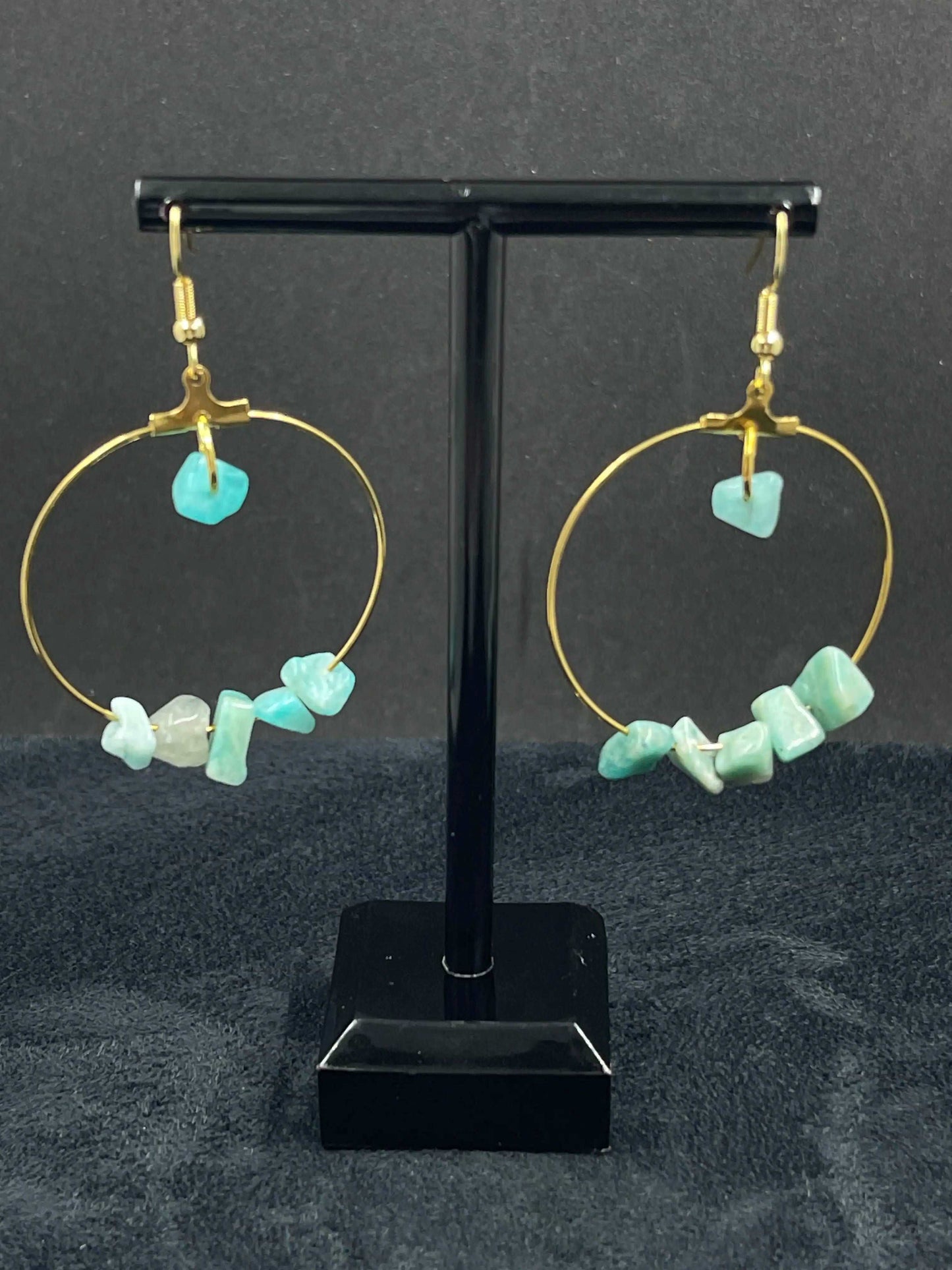 Boucles d'oreilles pierre Amazonite - BO-52 - Creations Natural Stone