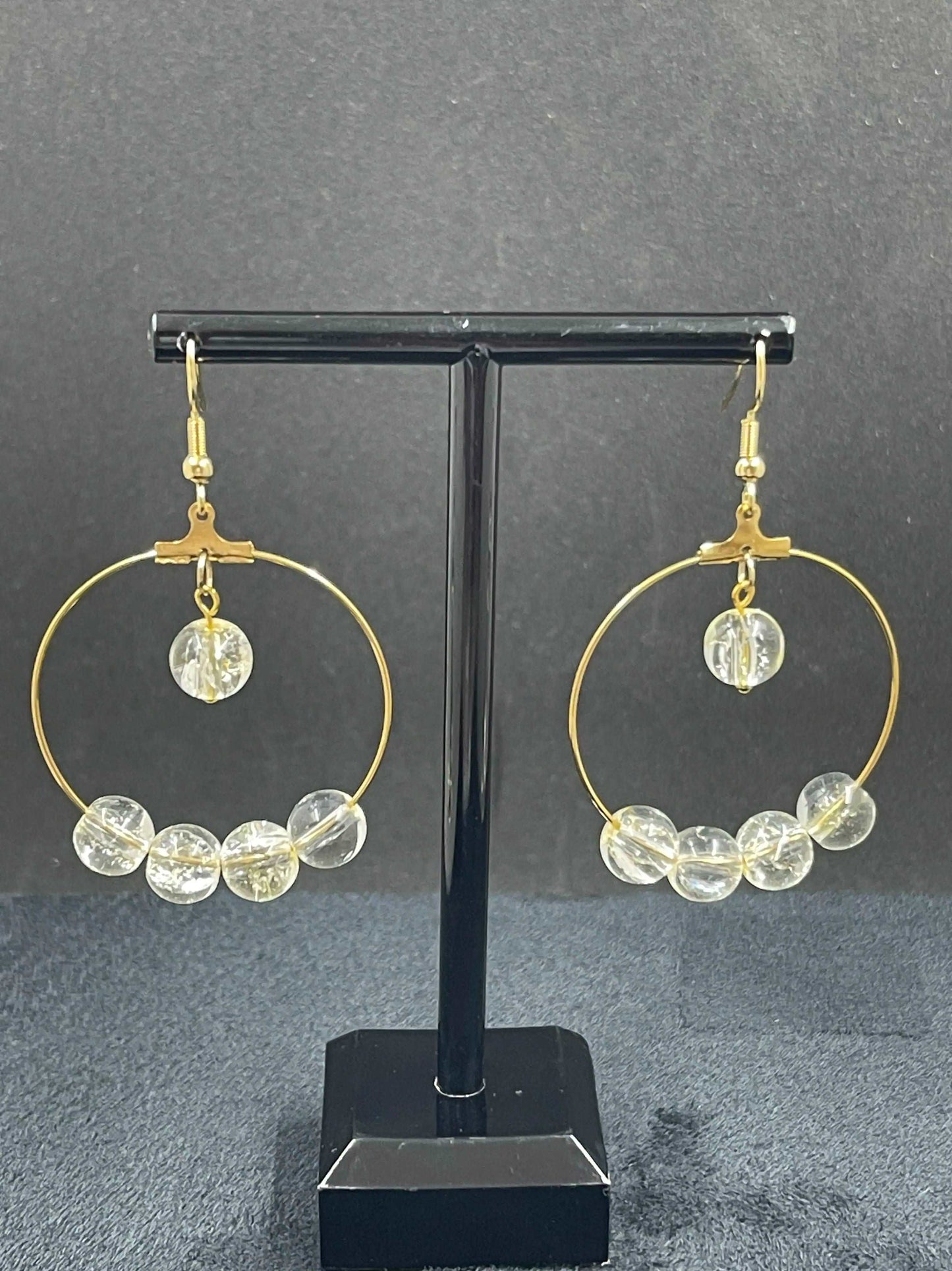 Boucles d'oreilles avec pierre Citrine - BO-63 - Creations Natural Stone