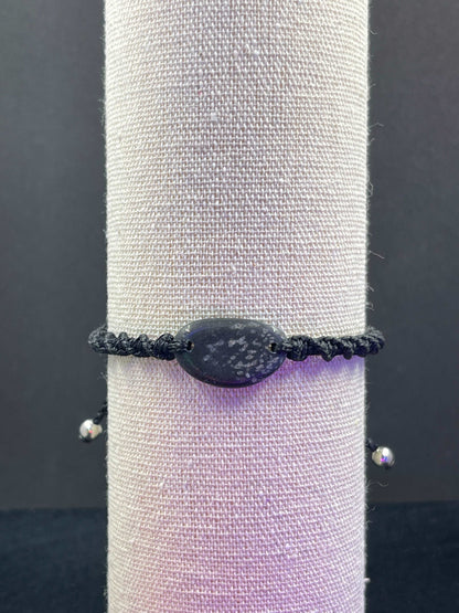 Bracelet noir pierre Basalte - BR-104 - Creations Natural Stone