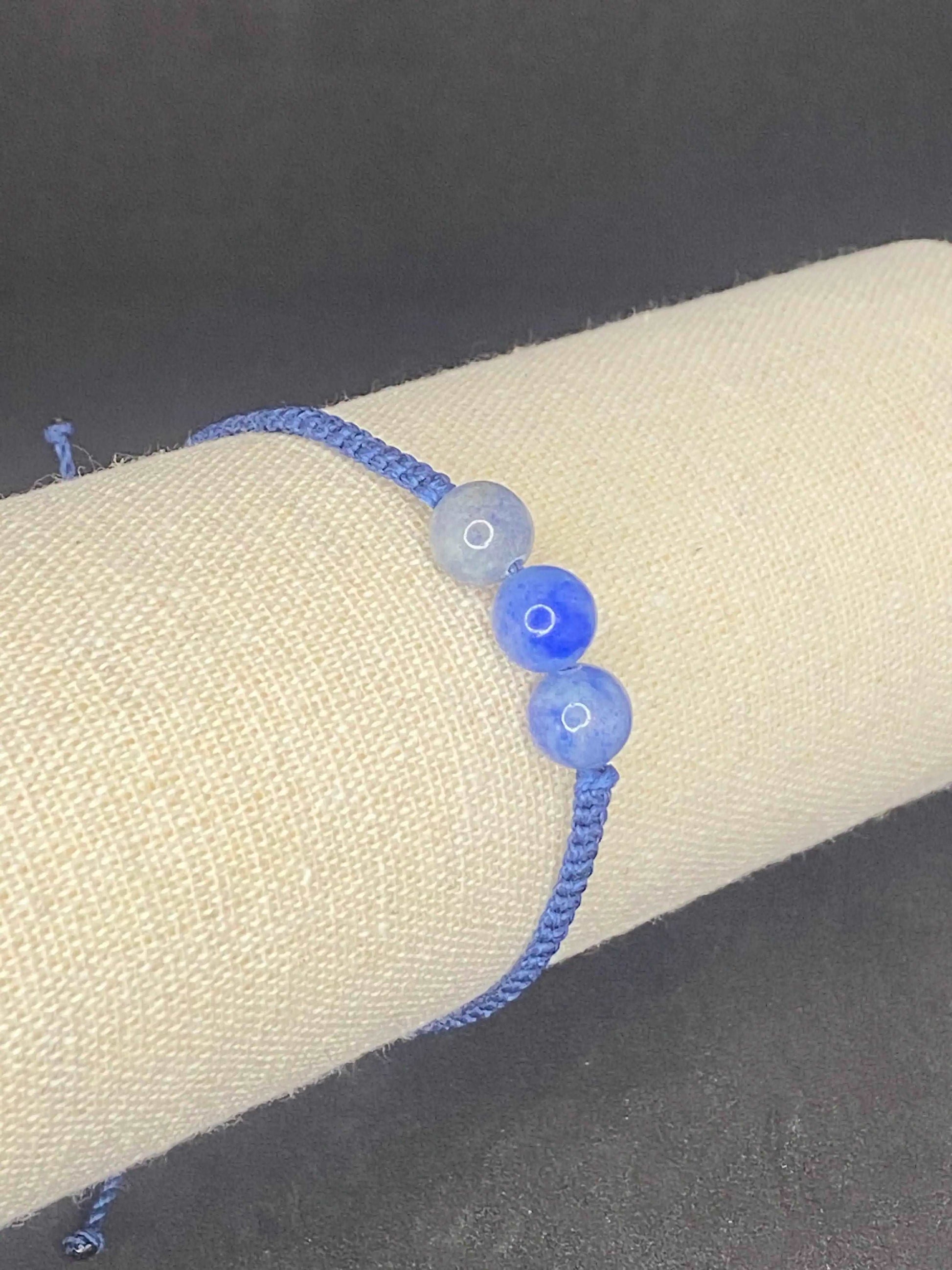 Bracelet bleu pierre aventurine bleu - BR-34 - Creations Natural Stone