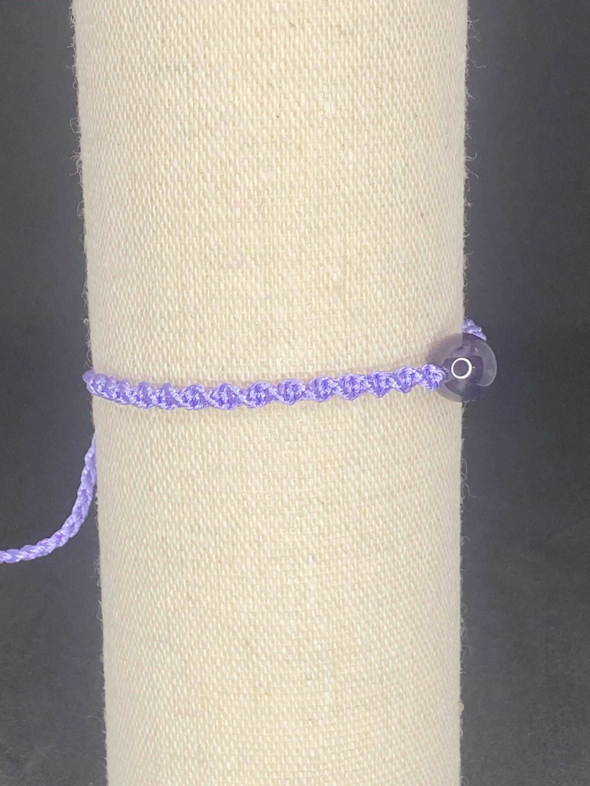 Bracelet mauve pierre améthyste - BR-37 - Creations Natural Stone