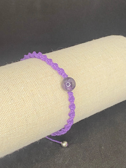 Bracelet violet pierre améthyste