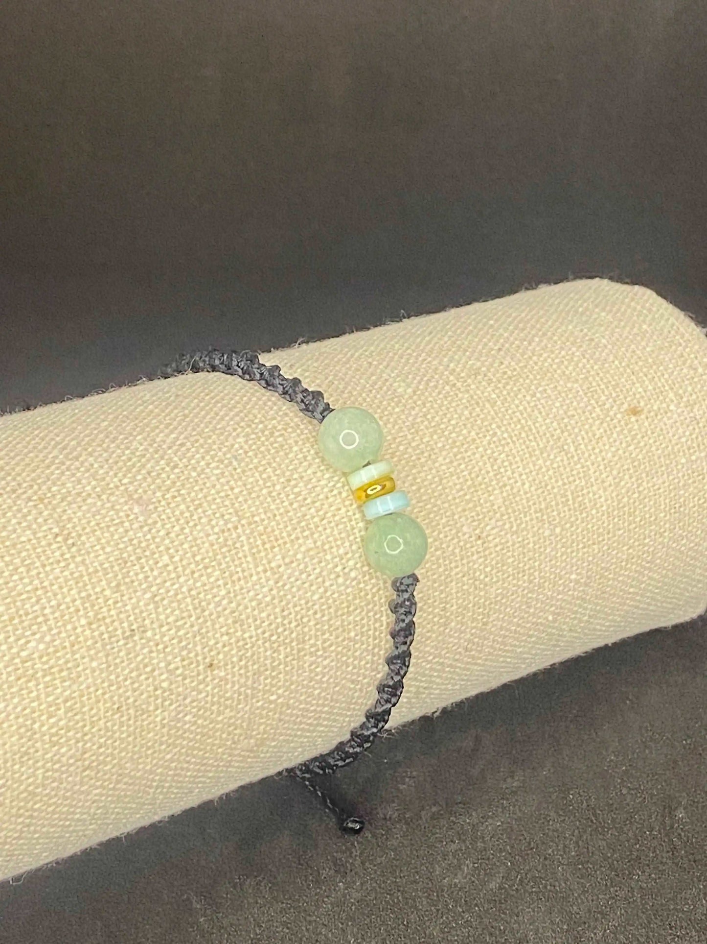 Bracelet noir pierre Jade verte - BR-51 - Creations Natural Stone