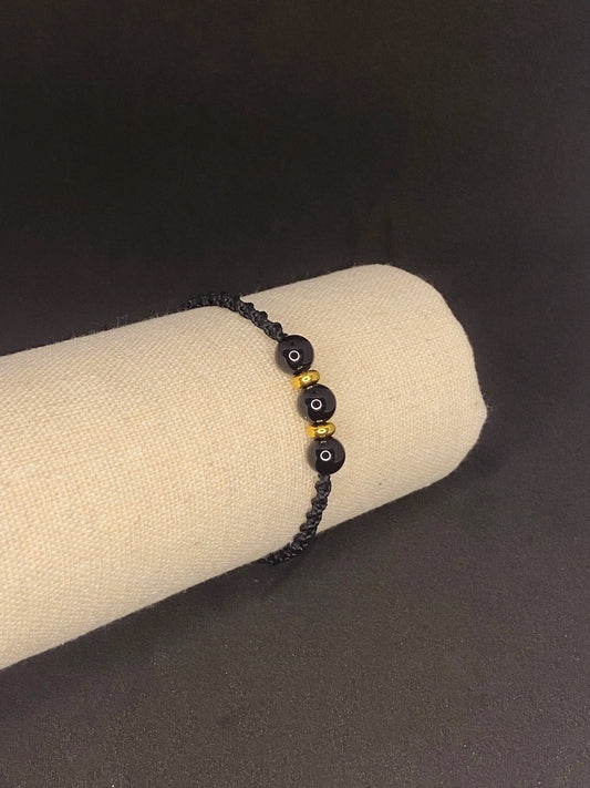 Bracelet noir pierre Obsidienne