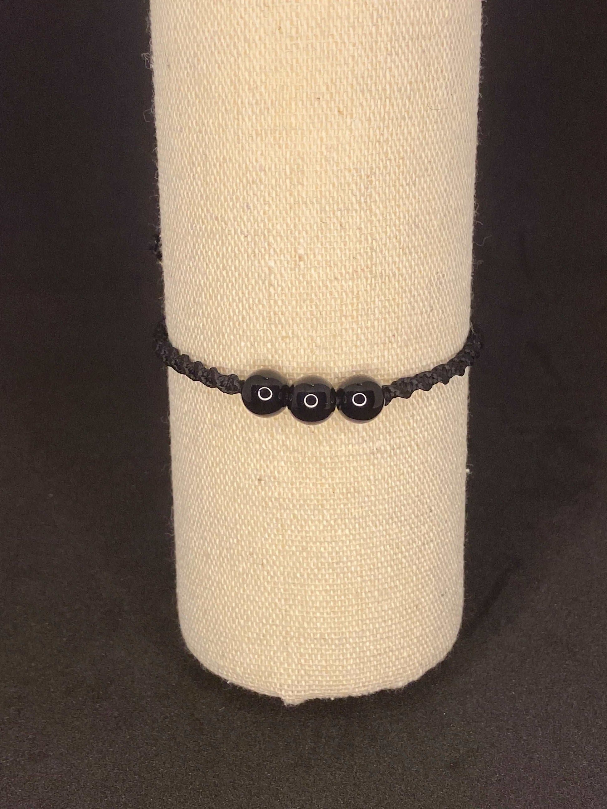 Bracelet noir pierre Obsidienne - BR-80 - Creations Natural Stone