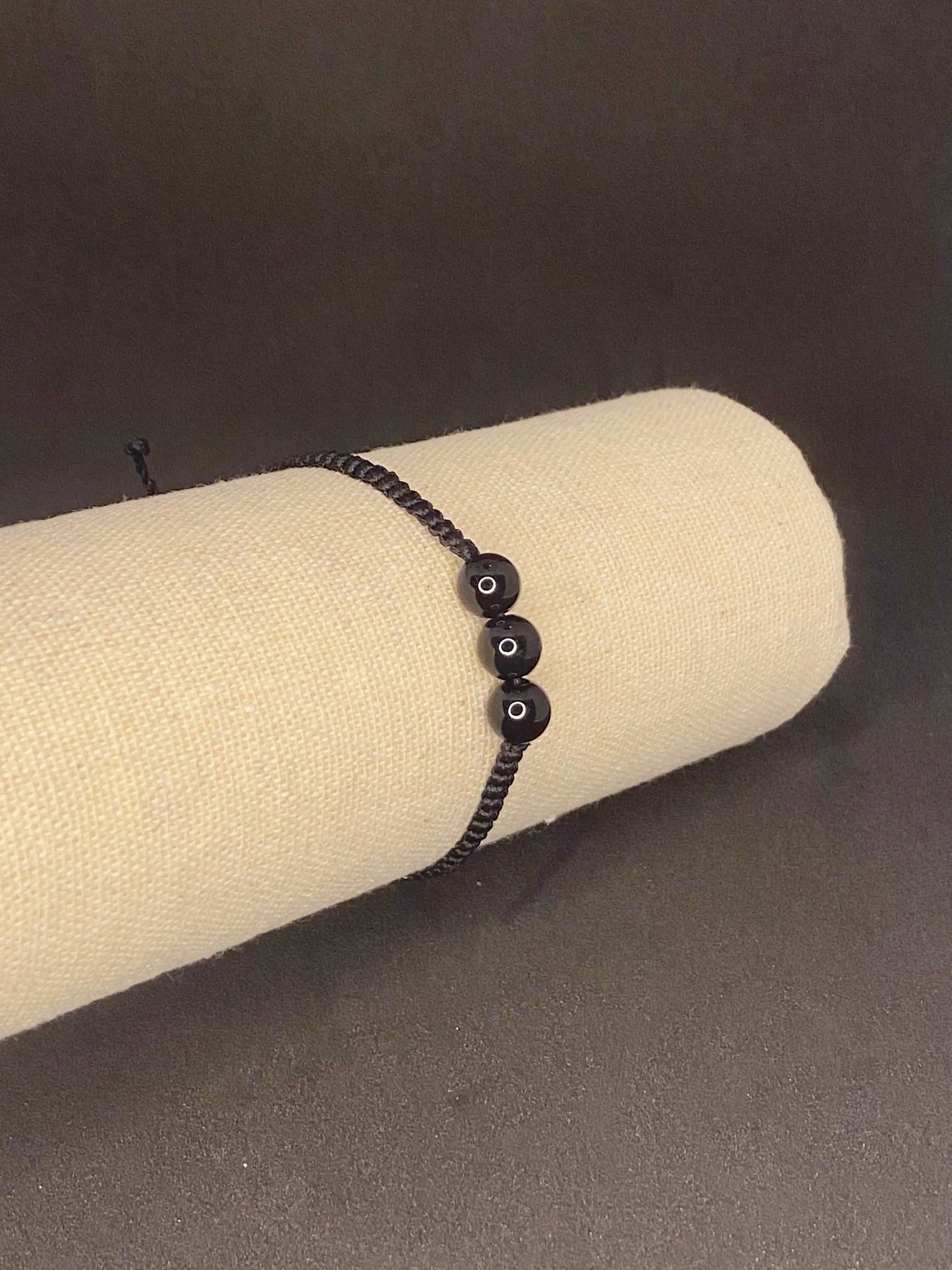 Bracelet noir pierre Obsidienne - BR-83 - Creations Natural Stone