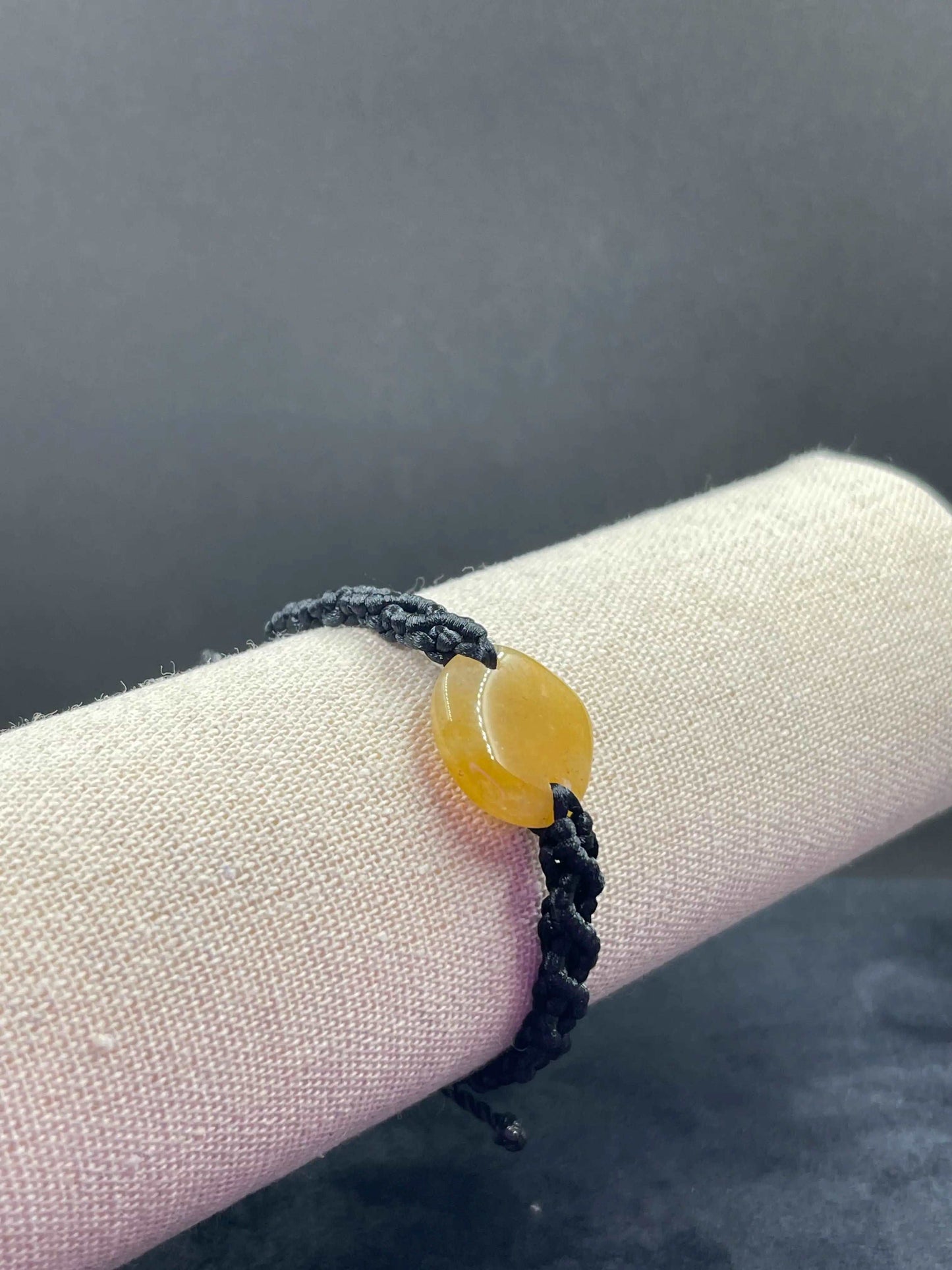 Bracelet noir pierre Citrine - BR-94 - Creations Natural Stone