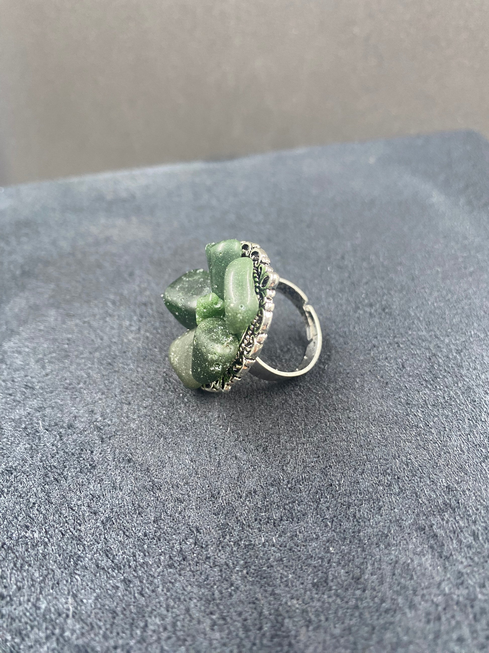 Bague Jaspe vert - BA-29 - Creations Natural Stone