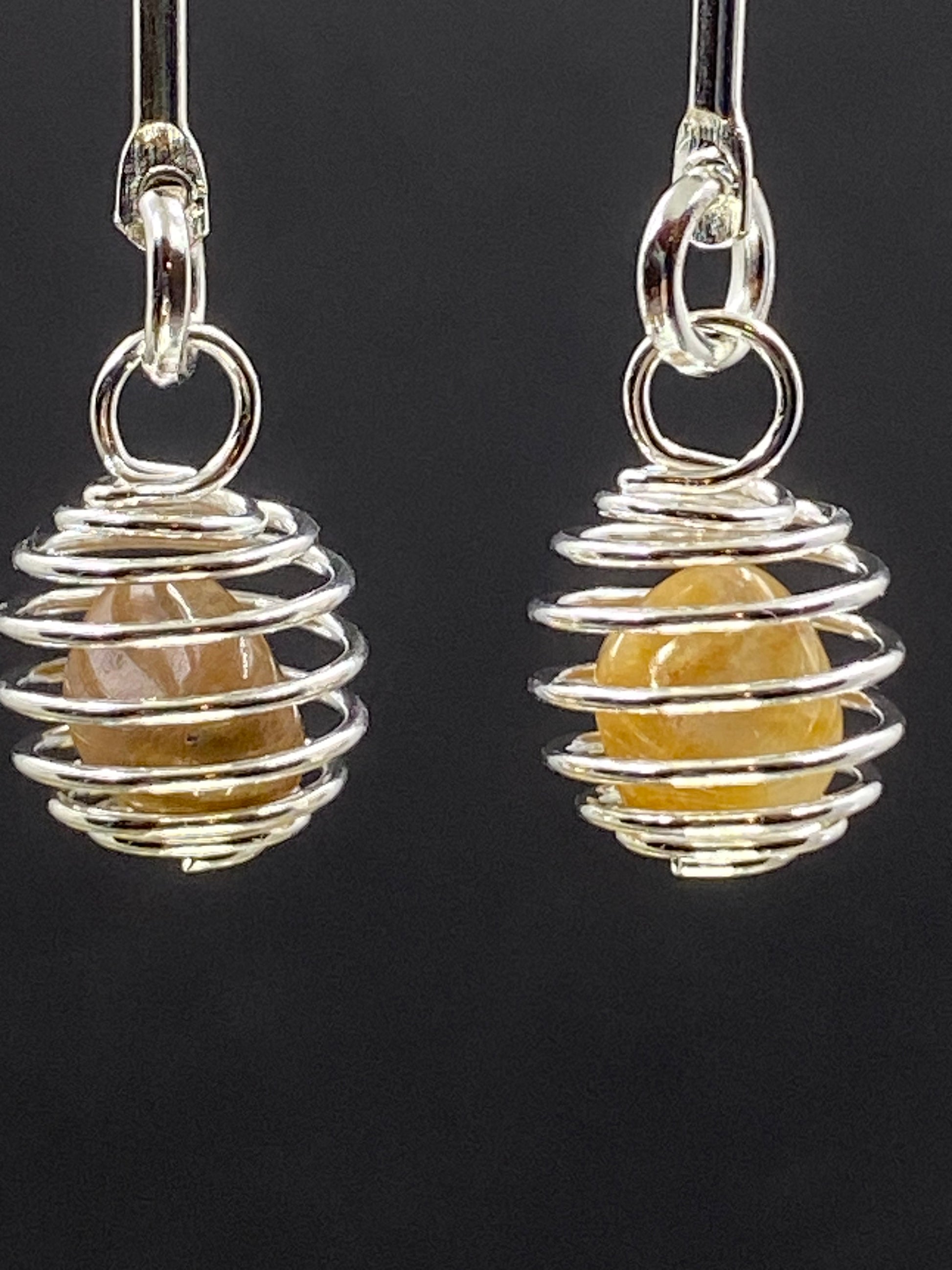 Boucles d’oreilles Jaspe jaune - BO-40 - Creations Natural Stone