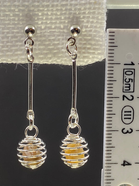 Boucles d’oreilles Jaspe jaune - Creations Natural Stone