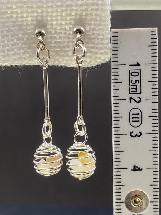 Boucles d’oreilles Quartz et citrine - Creations Natural Stone