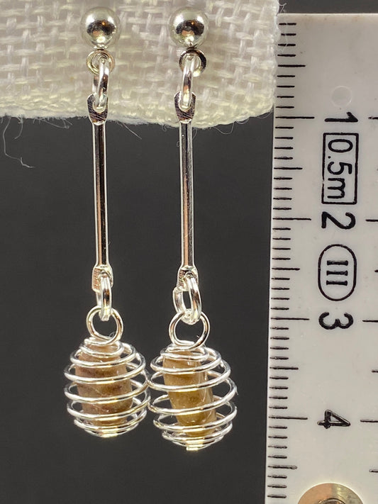 Boucles d’oreilles Jaspe jaune - Creations Natural Stone